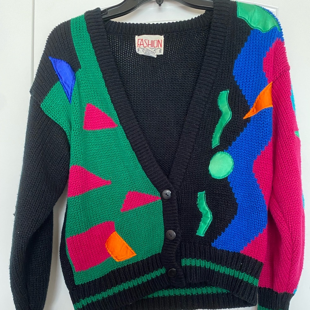 80s fashion Force Geometry Sweater